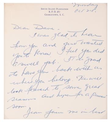 Lot #670 Tom Yawkey Autograph Letter Signed: "Hope for a pennant soon" - Image 2