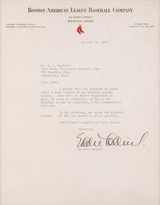 Lot #660 Eddie Collins Typed Letter Signed on