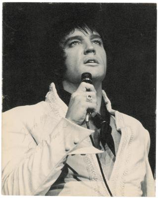 Lot #498 Elvis Presley 'Wine Menu' Photograph, Signed at an All-Night Party at the Las Vegas International Hotel (1969) - Image 1