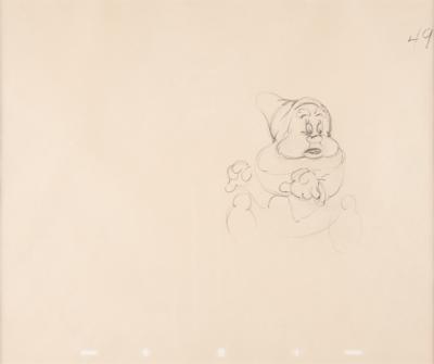 Lot #428 Happy production drawing from Snow White and the Seven Dwarfs - Image 2