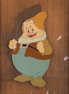 Lot #427 Happy production cel from Snow White and the Seven Dwarfs (Walt Disney Studios, 1937) - Image 1