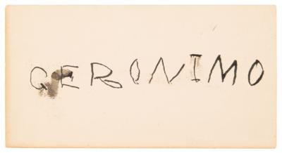 Lot #196 Geronimo Signature on Calling Card of Ft.