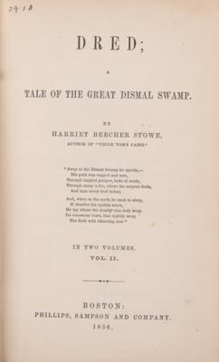 Lot #477 Harriet Beecher Stowe: Dred; A Tale of the Great Dismal Swamp (First Edition) - Image 3