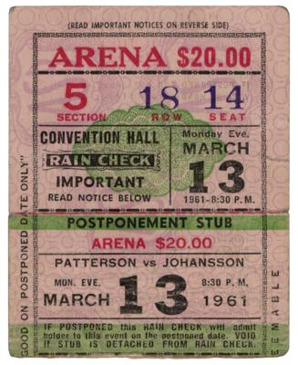 Lot #664 Sonny Liston Signed Ticket Stub for Patterson-Johansson Fight - Image 3