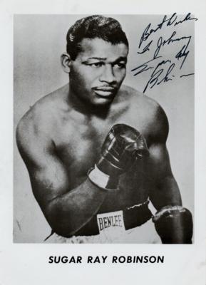 Lot #669 Sugar Ray Robinson Signed Photograph