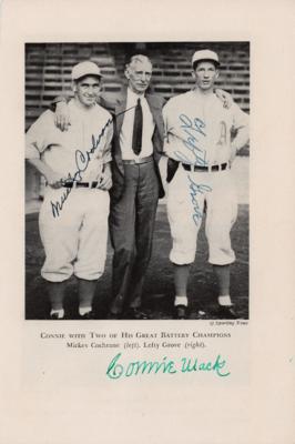 Lot #658 Baseball Hall of Famers: Mack, Cochrane,