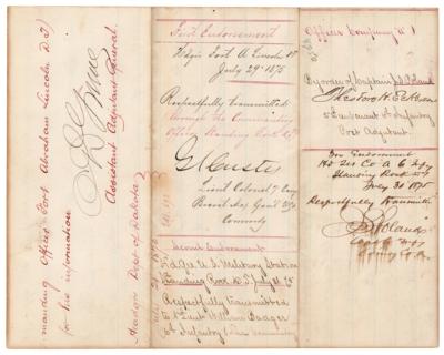 Lot #277 George A. Custer Signed Endorsement from