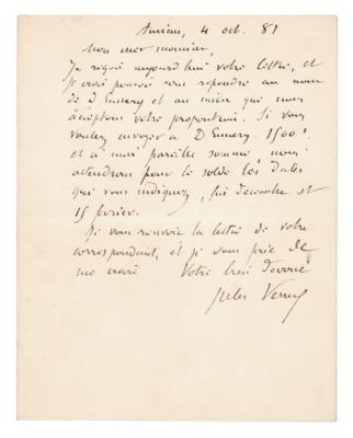 Lot #450 Jules Verne Autograph Letter Signed