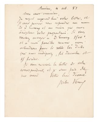 Lot #450 Jules Verne Autograph Letter Signed - Image 1