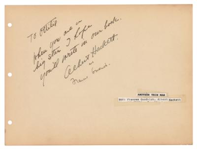 Lot #638 The Thin Man: Albert Hackett and Frances Goodrich Signatures - Image 1