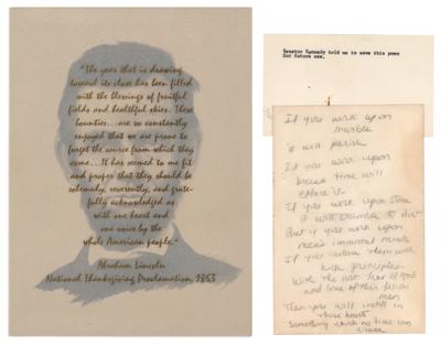 Lot #127 John F. Kennedy: Collection of Quotes Gathered by Evelyn Lincoln for JFK's Reference - Image 3