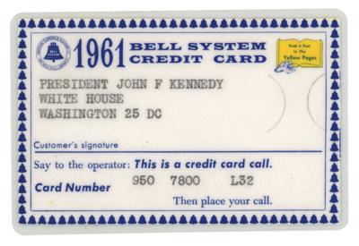 Lot #98 John F. Kennedy's Personal Bell System Credit Card (1961) - Image 1