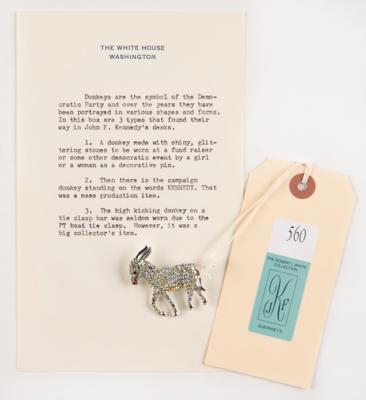 Lot #91 John F. Kennedy's Personally-Owned Democratic Donkey Pin - Image 1