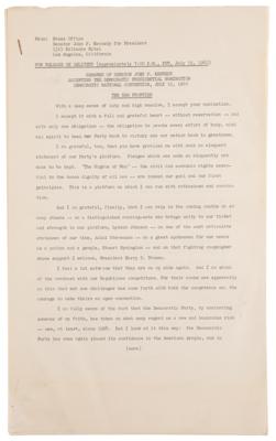 Lot #131 John F. Kennedy: Original Press Release of 'The New Frontier' 1960 Nomination Acceptance Speech - Image 1