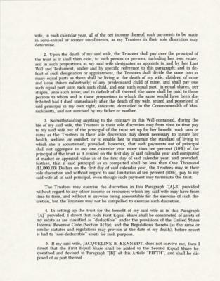 Lot #137 John F. Kennedy: Souvenir Copy of Last Will and Testament Signed by Evelyn Lincoln - Image 3