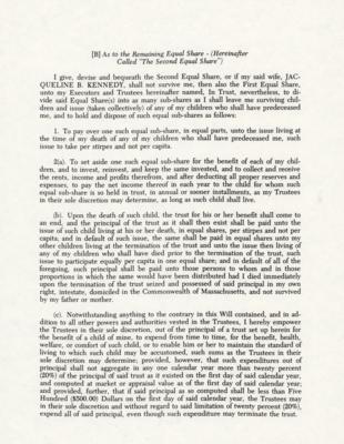 Lot #137 John F. Kennedy: Souvenir Copy of Last Will and Testament Signed by Evelyn Lincoln - Image 4