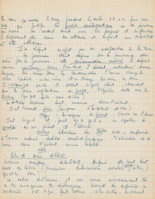 Lot #445 Jean-Paul Sartre Lengthy (19-page) Handwritten Manuscript on 'Property (Ideology)' - Image 16