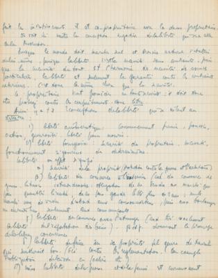 Lot #445 Jean-Paul Sartre Lengthy (19-page) Handwritten Manuscript on 'Property (Ideology)' - Image 18