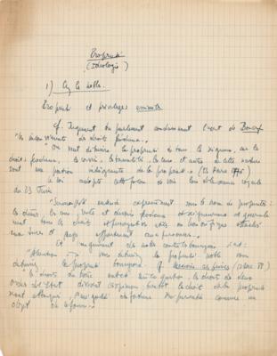 Lot #445 Jean-Paul Sartre Lengthy (19-page) Handwritten Manuscript on 'Property (Ideology)' - Image 2