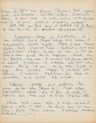 Lot #445 Jean-Paul Sartre Lengthy (19-page) Handwritten Manuscript on 'Property (Ideology)' - Image 5