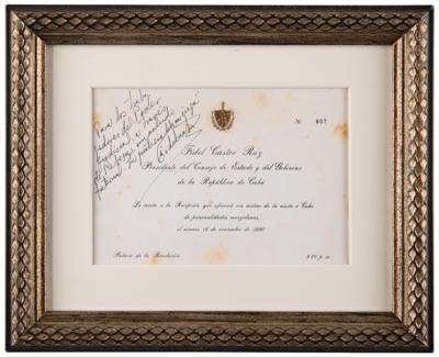 Lot #209 Fidel Castro Signed 1990 Invitation - 'Justice must be true' - Image 2