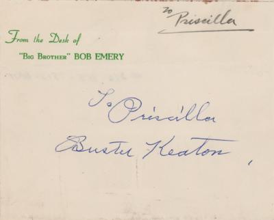 Lot #605 Buster Keaton Signature - Image 1