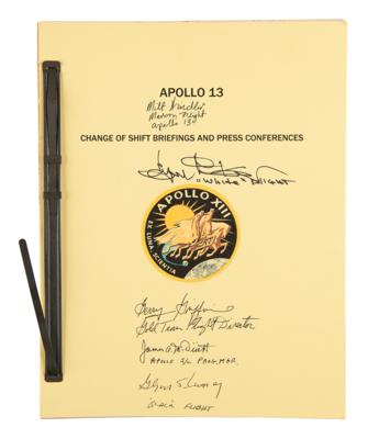 Lot #332 Apollo 13 Multi-Signed 'Change of Shift Briefings and Press Conferences' Manual - Image 2