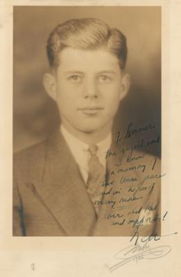 Lot #75 John F. Kennedy Signed Photograph - Choate Senior Portrait Inscribed to His Lifelong Best Friend - Image 1