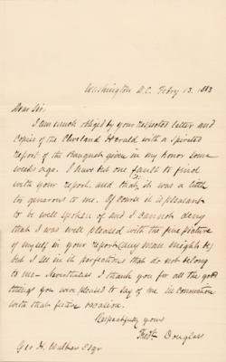 Lot #169 Frederick Douglass Autograph Letter