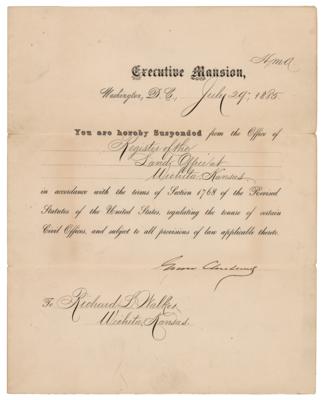 Lot #32 Grover Cleveland Document Signed as
