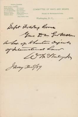 Lot #12 William McKinley Small Collection of (7) Signed Letters, Notes, and Documents (1886-1893) - Image 11