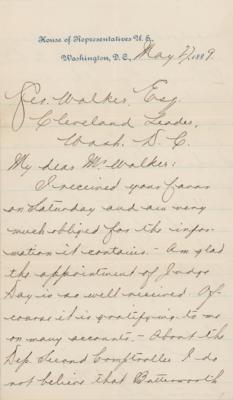 Lot #12 William McKinley Small Collection of (7) Signed Letters, Notes, and Documents (1886-1893) - Image 2