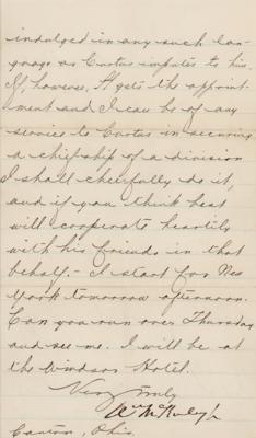 Lot #12 William McKinley Small Collection of (7) Signed Letters, Notes, and Documents (1886-1893) - Image 3