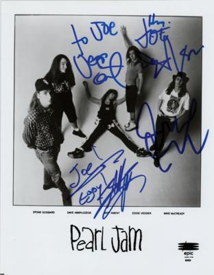 Lot #543 Pearl Jam Signed Photograph