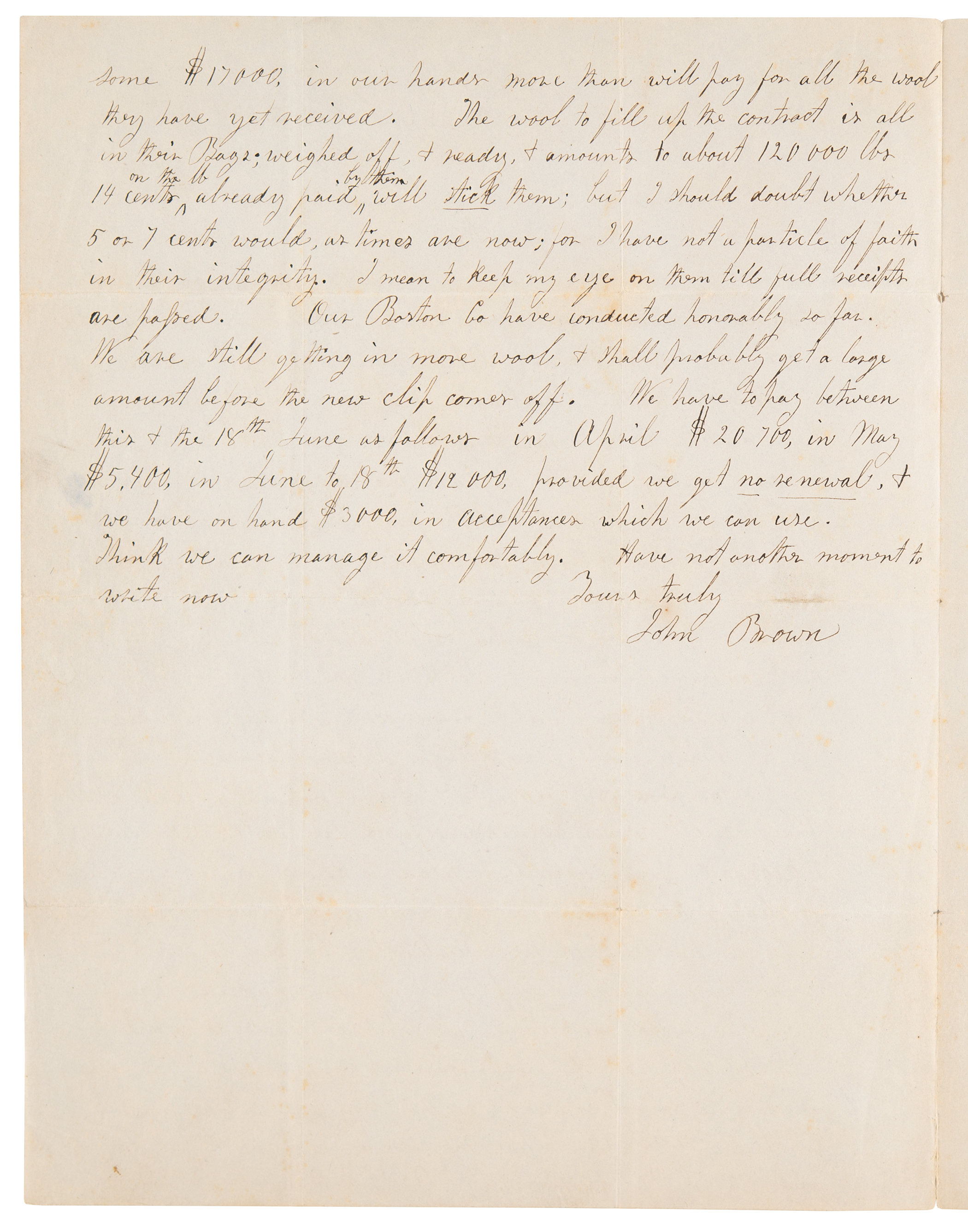 Lot #168 John Brown Autograph Letter Signed - Image 2