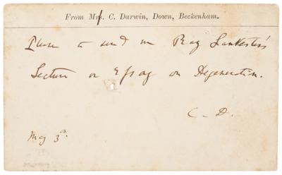 Lot #176 Charles Darwin Autograph Letter Signed