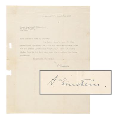 Lot #184 Albert Einstein Typed Letter Signed