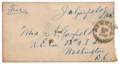 Lot #36 James A. Garfield Twice-Signed Free Frank as an Ohio Congressman - Image 1