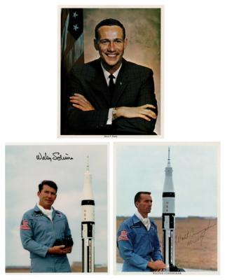 Lot #348 Apollo 7 (3) Signed Photographs - Image 1