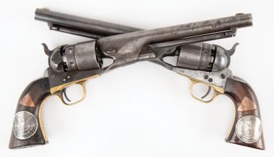 Lot #286 Pair of Embellished Civil War Colt Model 1860 Army Revolvers - Image 1