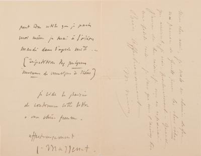 Lot #512 Jules Massenet (4) : Autograph Letters Signed (3) + Autograph Letter (1) - Image 3