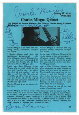 Lot #519 Charles Mingus Quintet Signatures