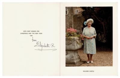 Lot #220 Elizabeth, Queen Mother Signed Christmas Card (1991) - Image 1