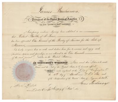 Lot #30 James Buchanan Document Signed as President - Image 1