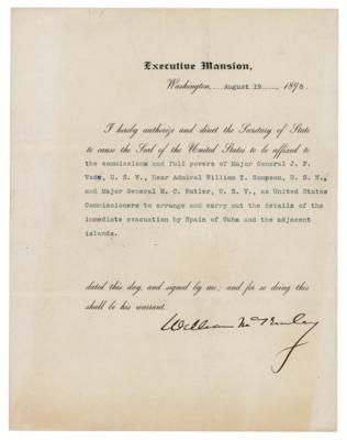 Lot #49 President William McKinley Begins the