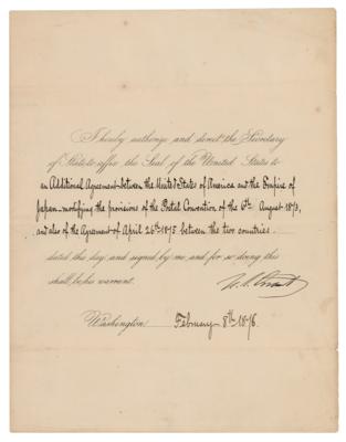 Lot #7 President U. S. Grant Approves a Postal Treaty with Japan - Image 1