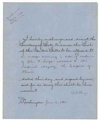 Lot #39 President Rutherford B. Hayes Restricts Chinese Immigration with The Angell Treaty of 1880 - Image 1