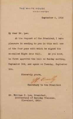 Lot #67 President Woodrow Wilson Avoids a National Railroad Strike, Establishes an 8-Hour Workday (1916) - Image 4