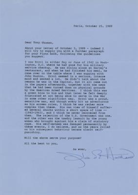 Lot #590 Olivia de Havilland Typed Letter Signed on Errol Flynn - Image 1