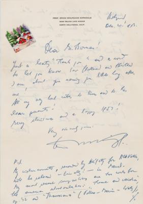 Lot #511 Erich Wolfgang Korngold Autograph Letter Signed - Image 1